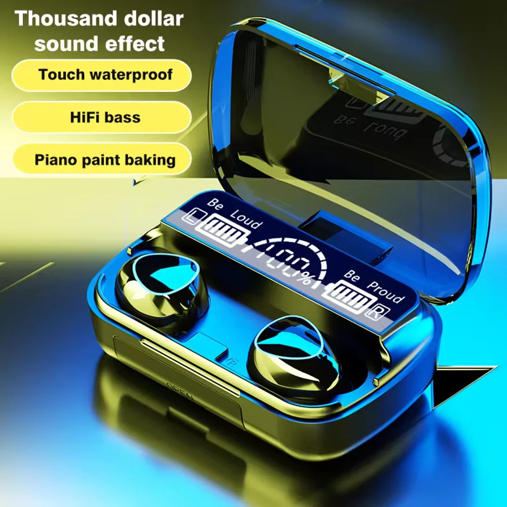 M10 TWS Wireless Headphones Bt Earphone with Charging Box LED Sports Stereo Noise Canceling Earbuds Headsets for Xiaomi