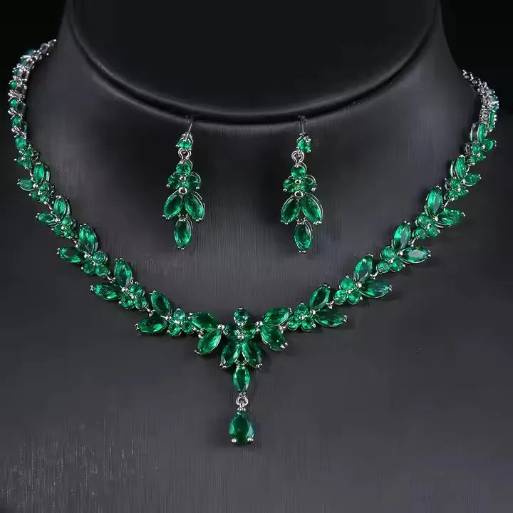 Luxury Zirconia Wedding Jewelry Set HighQuality Pendant Necklace & Earrings for Brides Perfect for Formal Events or Gift for Her