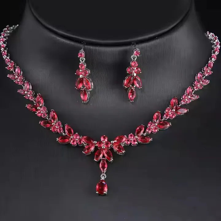 Luxury Zirconia Wedding Jewelry Set HighQuality Pendant Necklace & Earrings for Brides Perfect for Formal Events or Gift for Her