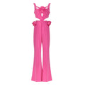 New Arrival Ladies Jumpsuit Spring Summer Three-dimensional Flower Cross Detachable Vest With Pant Jumpsuit Two-piece Set
