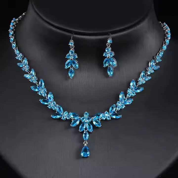 Luxury Zirconia Wedding Jewelry Set HighQuality Pendant Necklace & Earrings for Brides Perfect for Formal Events or Gift for Her