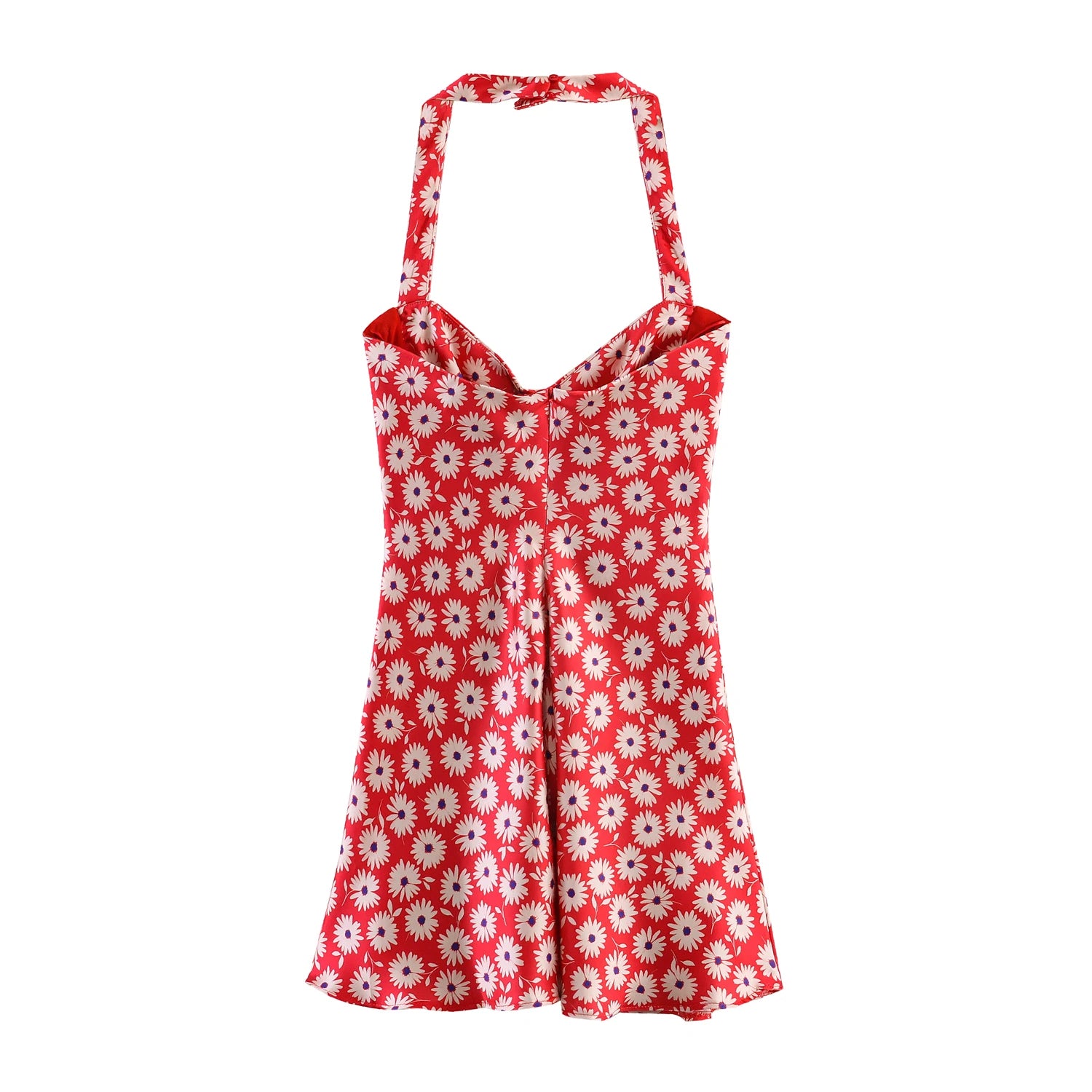 Women Floral Printed Sleeveless Strapless Mini Dresses Summer Female Hangle Neck A-Line Slim Sexy Dress Lady Chic Daily Vestidos