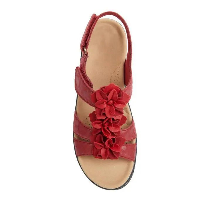 Summer Sandals Women 2022 New Flower Wedge Platform Orthopedics Shoes Retro Rome Casual Comfortable Peep Toe Sandalias De Mujer