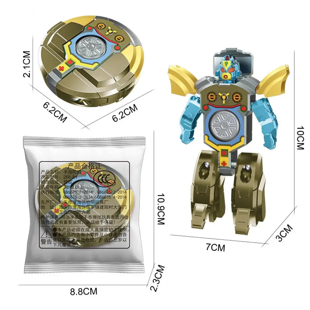 Transformable Fidget Spinners Funny Sensory Fidget Toys Deformable DIY Round to Robot Fingertip Toys for Kids Party Gifts
