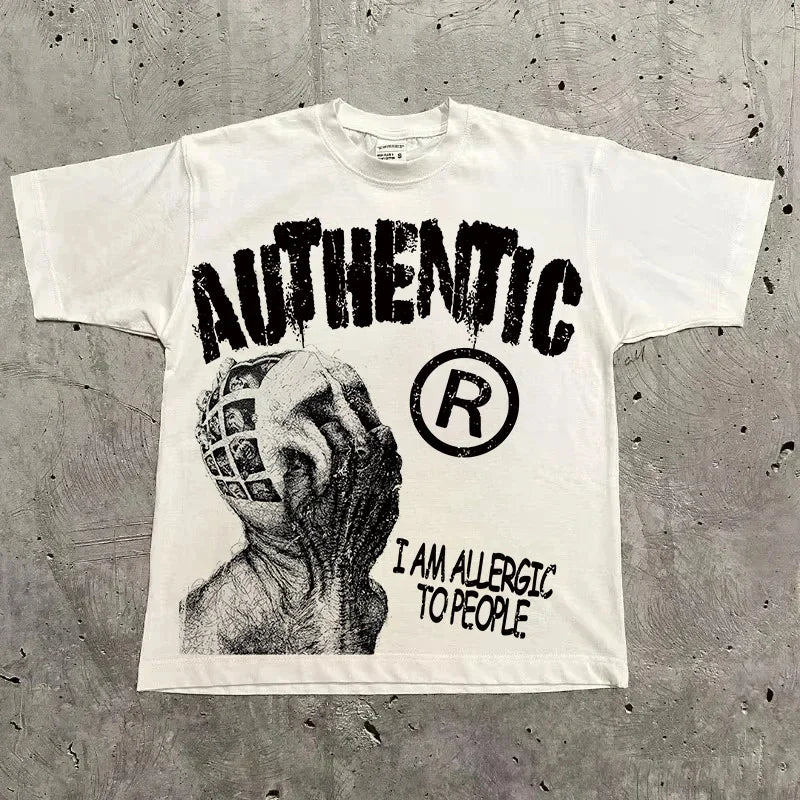 Graphic T-shirt Men Vintage Top Hip Hop Streetwear Oversized Tshirt Short Sleeve Casual Clothing Summer Fashion Trendy Tee