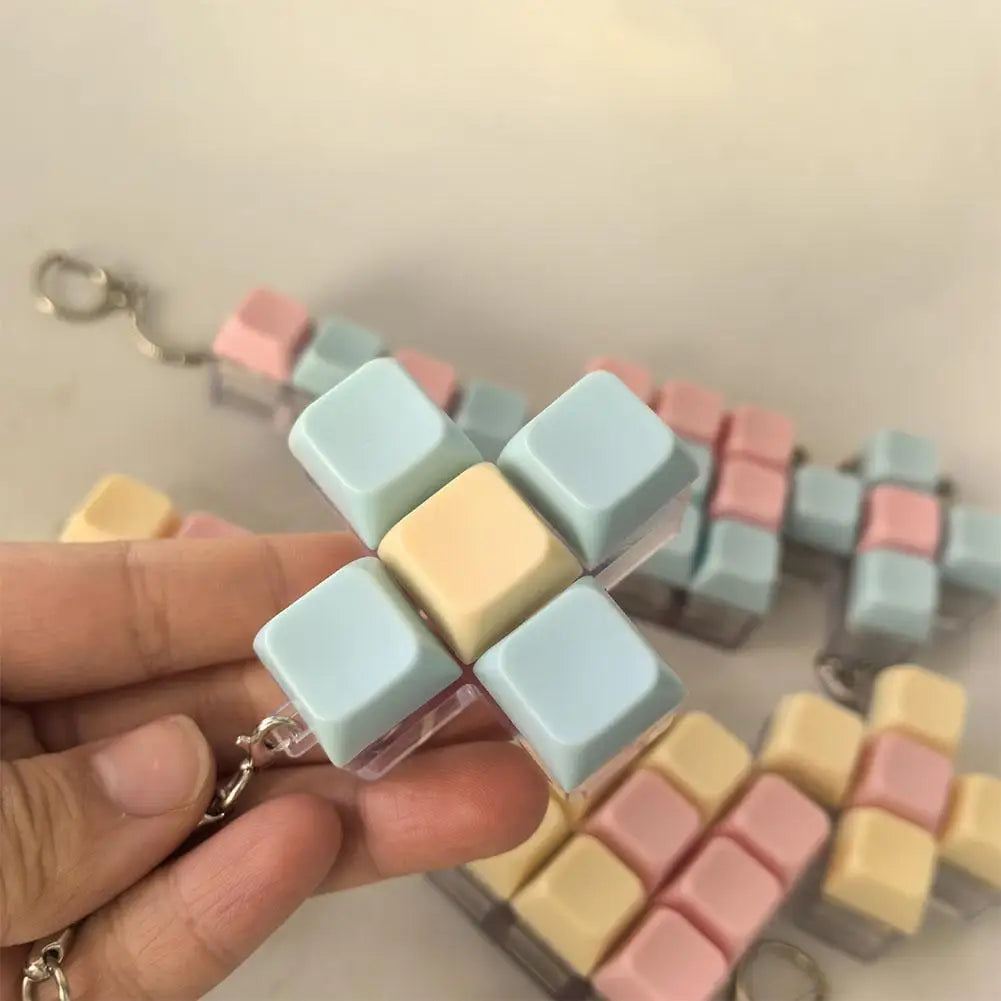 Fidget Decompression 1/4/5/9 Keyboard Key Toy Anti Stress Finger Keyboard Games For Adults Antistress Toys Boys Girls Keychain
