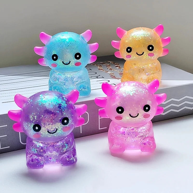 Axolotl Stress Balls Squishy Sensory Fidget Toys Stress Relief Malt Sugar Ball Cute Animal Squeeze Toys for Kids Birthday Gift