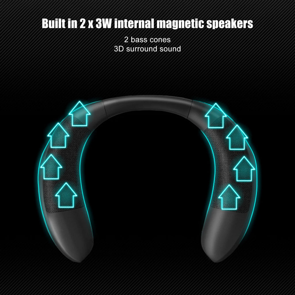 Neck Speaker Neckband Speaker Multifunction Hands  Clear Calls Stereo Sound Bluetooth Wireless Wearable Speaker Handsfree/Mic