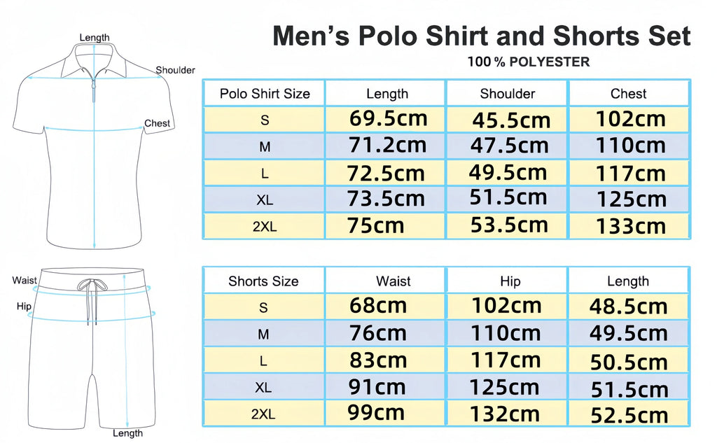 Men's Summer Polo Short‑Sleeve & Shorts Set, Trendy Casual Polo Shirt