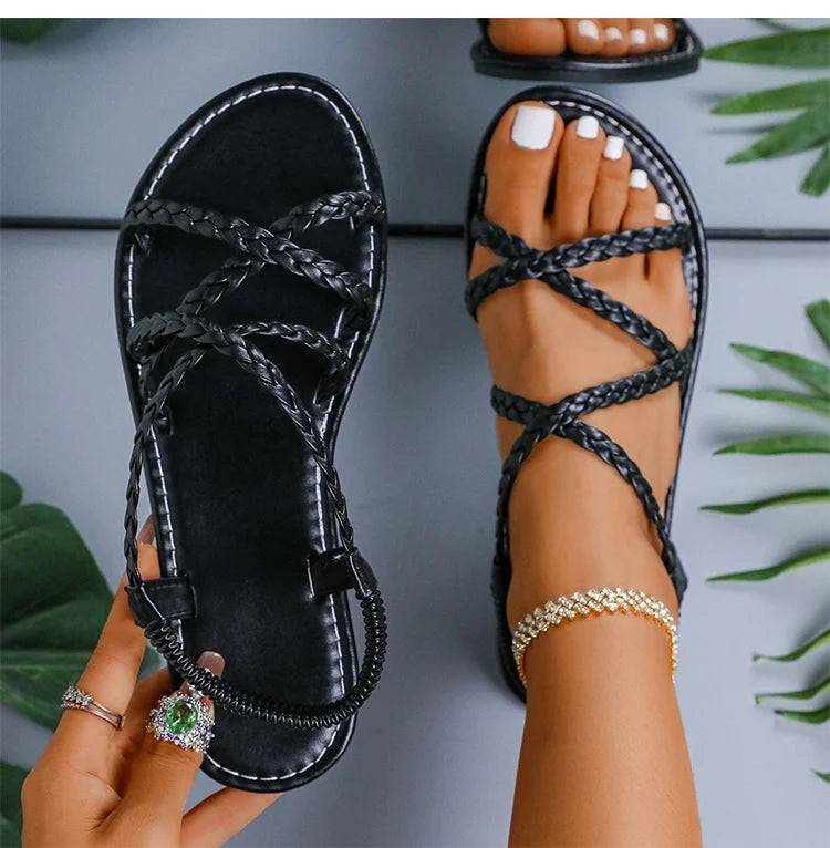 Women's Sandals Sexy Summer Shoes For Woman Summer Sandals 2025 New Flat Sandals Chaussures Femme Beach Shoes Female Footwear