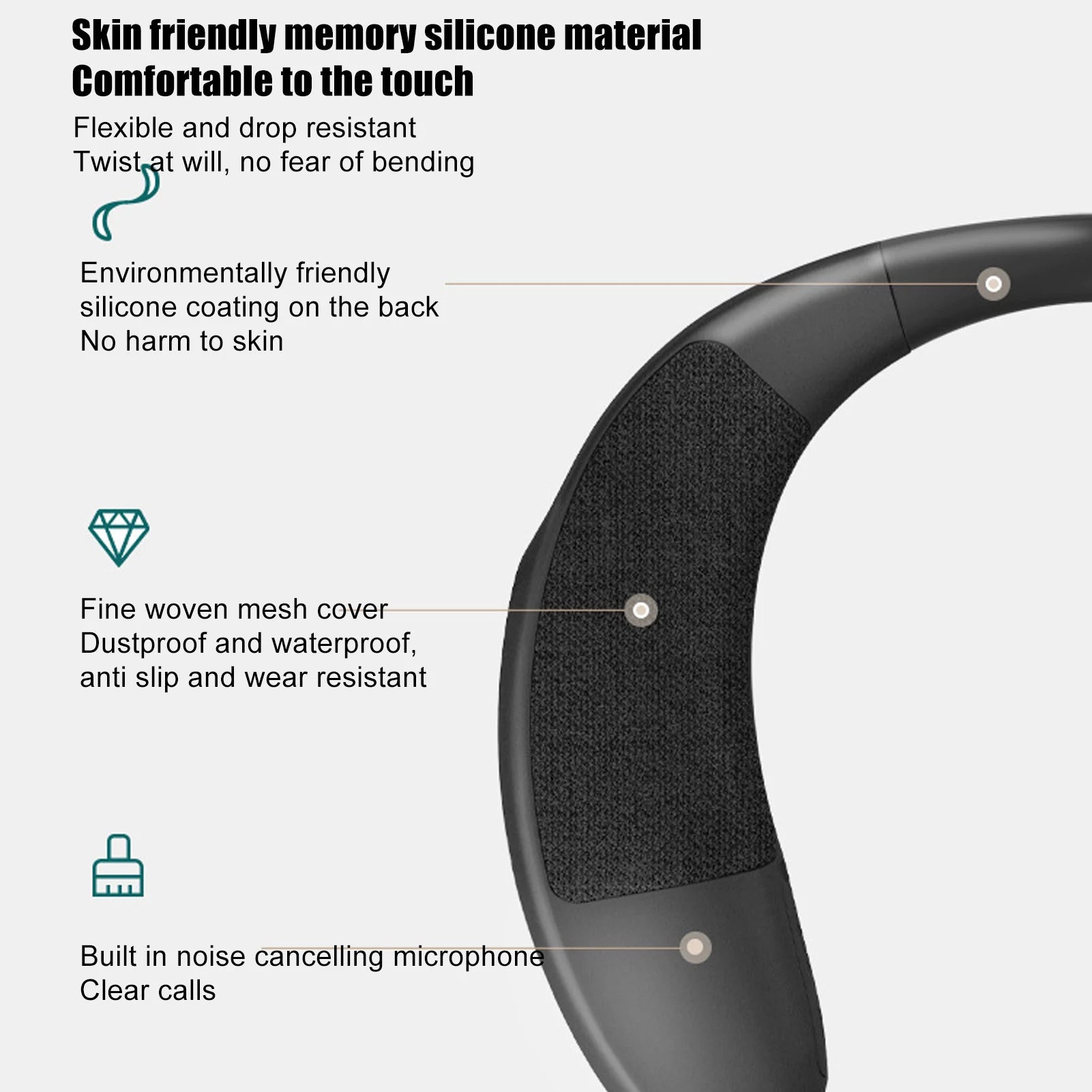 Neck Speaker Neckband Speaker Multifunction Hands  Clear Calls Stereo Sound Bluetooth Wireless Wearable Speaker Handsfree/Mic