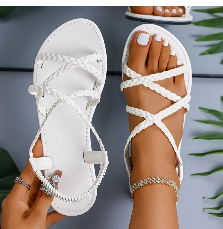 Women's Sandals Sexy Summer Shoes For Woman Summer Sandals 2025 New Flat Sandals Chaussures Femme Beach Shoes Female Footwear