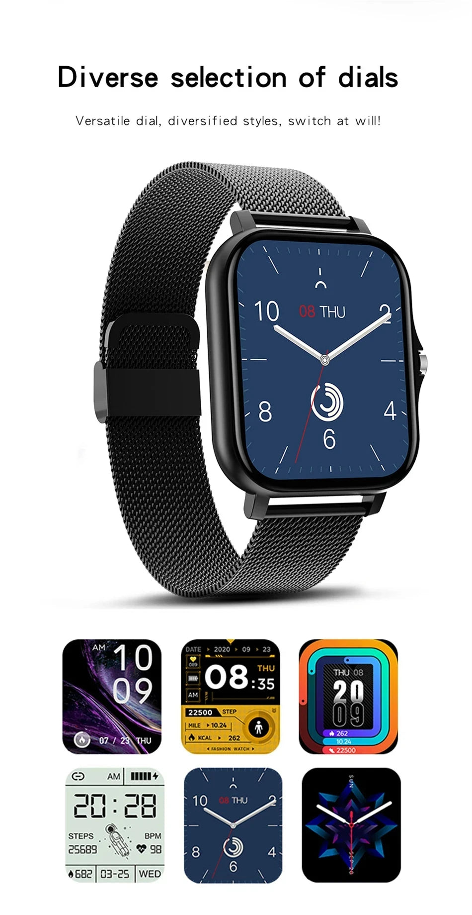 Smart Watch For Android IOS Watches 1.83inch HD Display Bluetooth Call Message Alert Music Sports Mode Smartwatch Men Women Gift