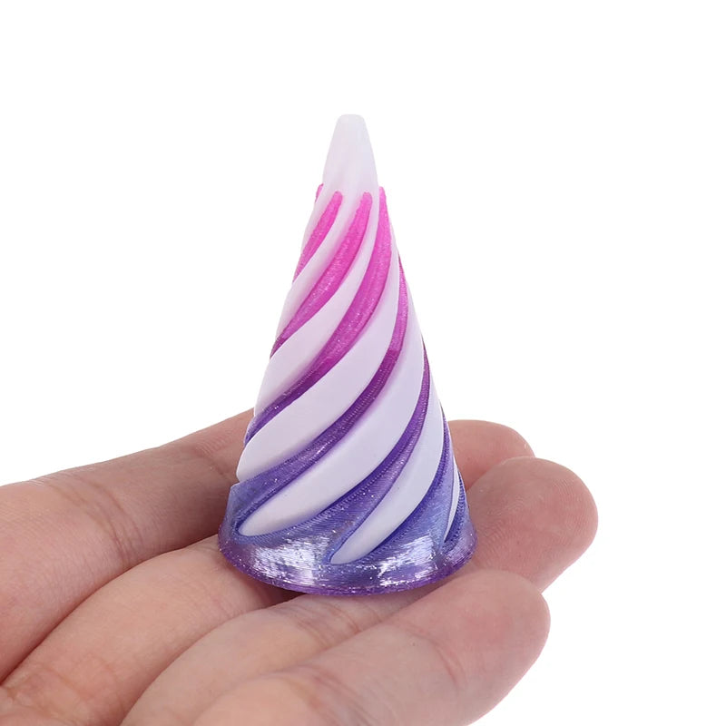 1 Piece Spiral Cone Decompression Toy 3D Printed Pyramid Impossible Pass-through Sculpture Square Pillar Helix Screw Fidget Toys