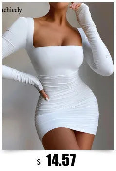 Kesiachiccly Double Layers Ruched Bodycon Dress Women Halter Bandage Mini Dress Summer White Skinny Stretchy Party Vestidos