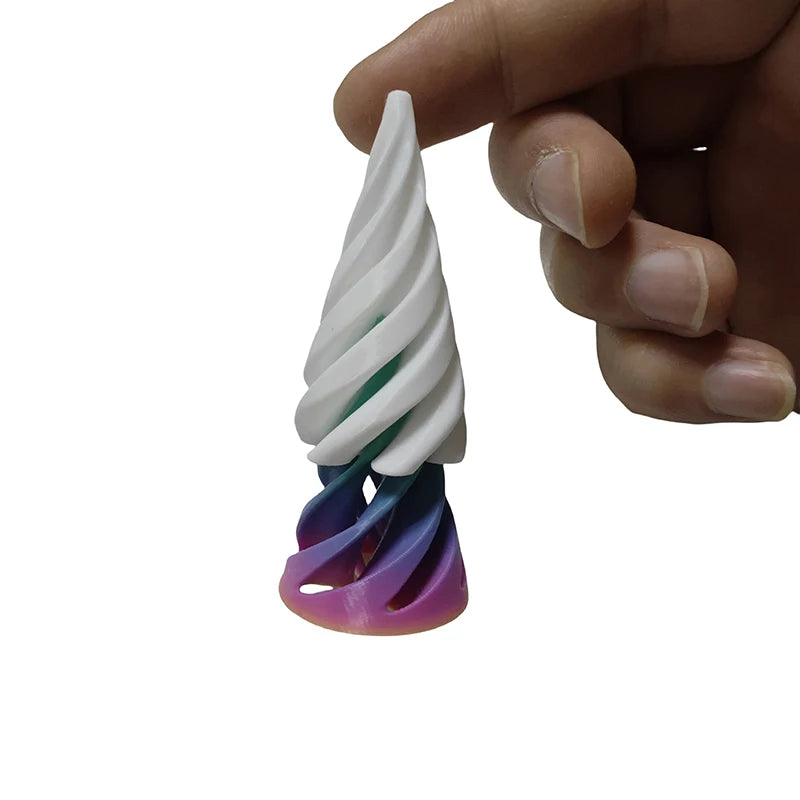 1 Piece Spiral Cone Decompression Toy 3D Printed Pyramid Impossible Pass-through Sculpture Square Pillar Helix Screw Fidget Toys