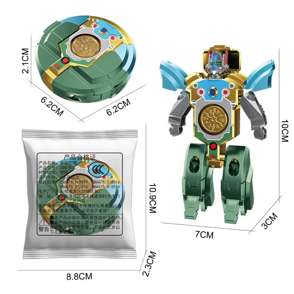 Transformable Fidget Spinners Funny Sensory Fidget Toys Deformable DIY Round to Robot Fingertip Toys for Kids Party Gifts