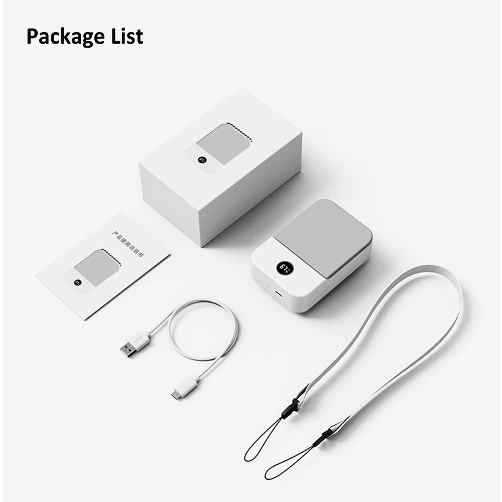 Waist Fan Portable Wearable Hanging Neck Fan USB Rechargeable Air Circulation Fan 3 Wind Speed Outdoor Bladeless Waist Clip Fan