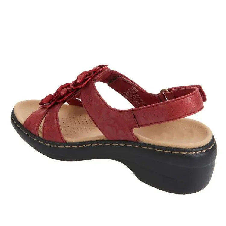 Summer Sandals Women 2022 New Flower Wedge Platform Orthopedics Shoes Retro Rome Casual Comfortable Peep Toe Sandalias De Mujer