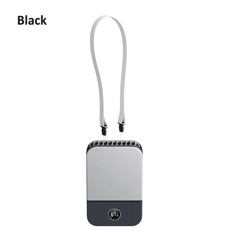 Waist Fan Portable Wearable Hanging Neck Fan USB Rechargeable Air Circulation Fan 3 Wind Speed Outdoor Bladeless Waist Clip Fan