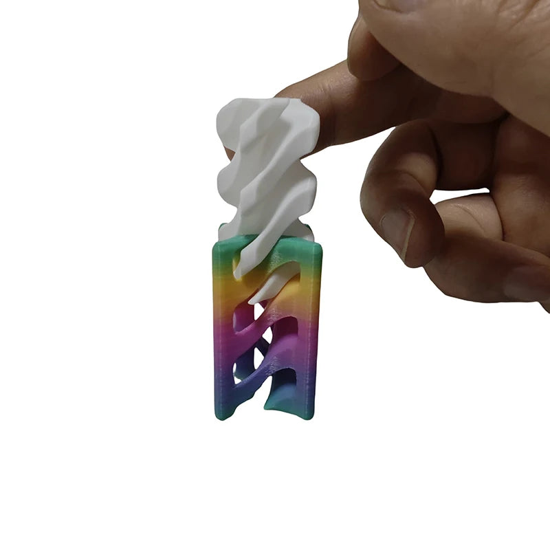 1 Piece Spiral Cone Decompression Toy 3D Printed Pyramid Impossible Pass-through Sculpture Square Pillar Helix Screw Fidget Toys