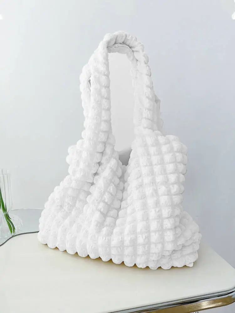 Yogodlns Summer Pleated Cloud Bag Female Candy Color Large Capacity Shoulder Bag Handbags Shopping Girls Pouch Tote Bolsas