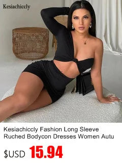 Kesiachiccly Double Layers Ruched Bodycon Dress Women Halter Bandage Mini Dress Summer White Skinny Stretchy Party Vestidos
