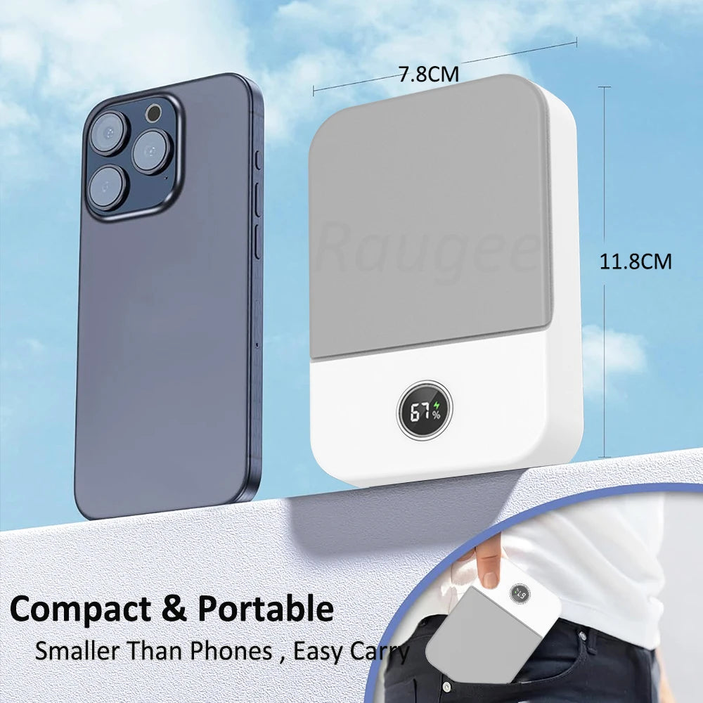 Waist Fan Portable Wearable Hanging Neck Fan USB Rechargeable Air Circulation Fan 3 Wind Speed Outdoor Bladeless Waist Clip Fan