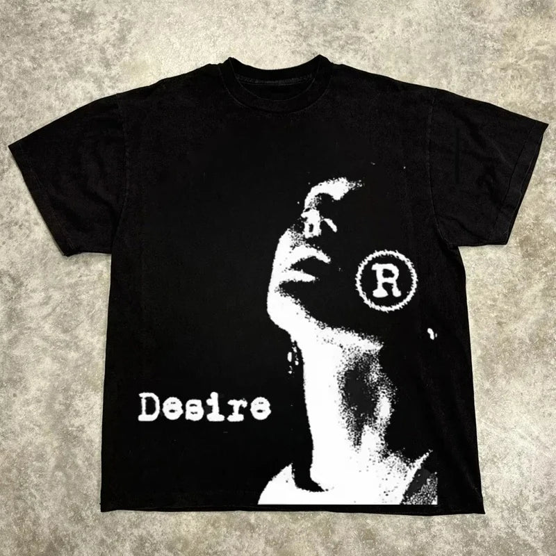 Graphic T-shirt Men Vintage Top Hip Hop Streetwear Oversized Tshirt Short Sleeve Casual Clothing Summer Fashion Trendy Tee